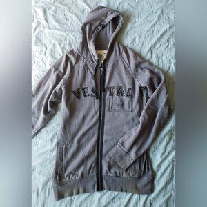 Vestal Vintage Distressed Hoodie (Gray, M) Y2K